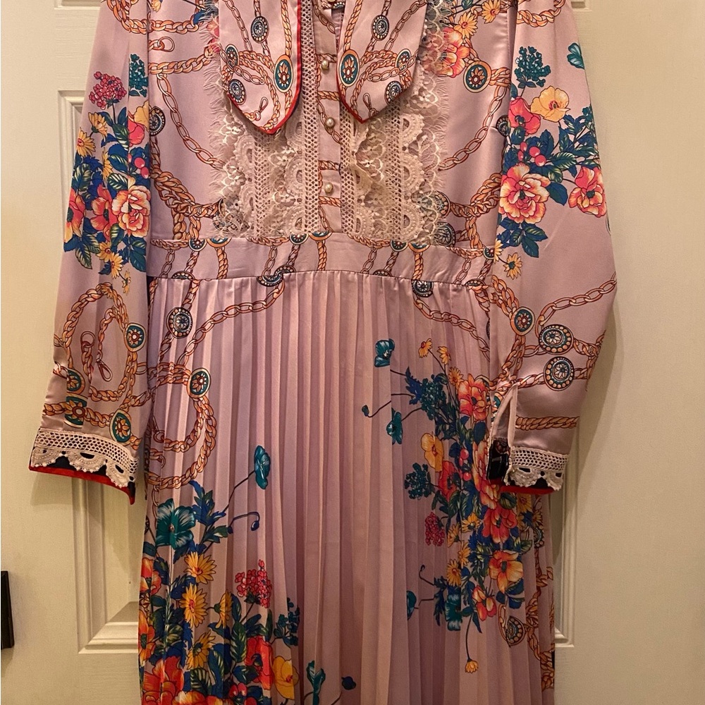 NWOT Dalia Mac Phee Floral Chain Print Dress NEW